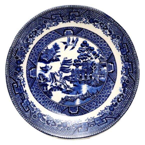 Vintage Collectible Willow WRMidwinter Burslem Asian Blue Village 7" SaucerPlate - Picture 1 of 7